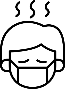 Black and white face mask icon symbol vector illustration in minimal simple style graphic design element for modern artwork clean outline sketch flat pictogram abstract template contour editable isolated digital png format for web ui