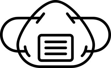 Black and white face mask icon symbol vector illustration in minimal simple style graphic design element for modern artwork clean outline sketch flat pictogram abstract template contour editable isolated digital png format for web ui