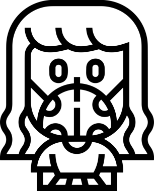 Black and white face mask icon symbol vector illustration in minimal simple style graphic design element for modern artwork clean outline sketch flat pictogram abstract template contour editable isolated digital png format for web ui