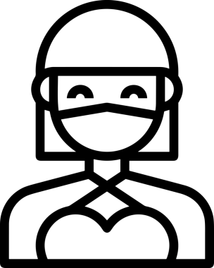 Black and white face mask icon symbol vector illustration in minimal simple style graphic design element for modern artwork clean outline sketch flat pictogram abstract template contour editable isolated digital png format for web ui