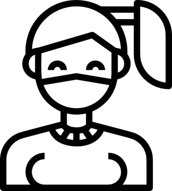 Black and white face mask icon symbol vector illustration in minimal simple style graphic design element for modern artwork clean outline sketch flat pictogram abstract template contour editable isolated digital png format for web ui