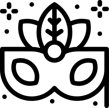 Black and white face mask icon symbol vector illustration in minimal simple style graphic design element for modern artwork clean outline sketch flat pictogram abstract template contour editable isolated digital png format for web ui