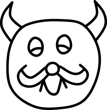 Black and white face mask icon symbol vector illustration in minimal simple style graphic design element for modern artwork clean outline sketch flat pictogram abstract template contour editable isolated digital png format for web ui