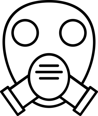 Black and white face mask icon symbol vector illustration in minimal simple style graphic design element for modern artwork clean outline sketch flat pictogram abstract template contour editable isolated digital png format for web ui