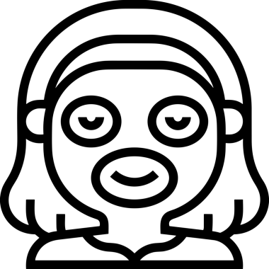 Black and white face mask icon symbol vector illustration in minimal simple style graphic design element for modern artwork clean outline sketch flat pictogram abstract template contour editable isolated digital png format for web ui