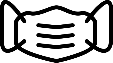 Black and white face mask icon symbol vector illustration in minimal simple style graphic design element for modern artwork clean outline sketch flat pictogram abstract template contour editable isolated digital png format for web ui