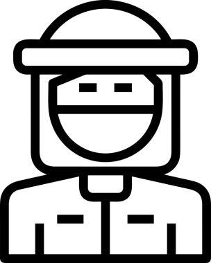 Black and white face mask icon symbol vector illustration in minimal simple style graphic design element for modern artwork clean outline sketch flat pictogram abstract template contour editable isolated digital png format for web ui