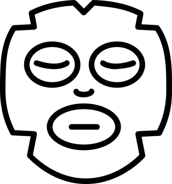 Black and white face mask icon symbol vector illustration in minimal simple style graphic design element for modern artwork clean outline sketch flat pictogram abstract template contour editable isolated digital png format for web ui