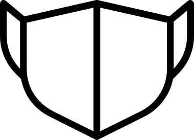 Black and white face mask icon symbol vector illustration in minimal simple style graphic design element for modern artwork clean outline sketch flat pictogram abstract template contour editable isolated digital png format for web ui