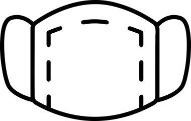 Black and white face mask icon symbol vector illustration in minimal simple style graphic design element for modern artwork clean outline sketch flat pictogram abstract template contour editable isolated digital png format for web ui
