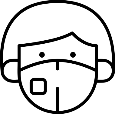 Black and white face mask icon symbol vector illustration in minimal simple style graphic design element for modern artwork clean outline sketch flat pictogram abstract template contour editable isolated digital png format for web ui