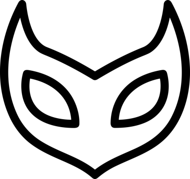 Black and white face mask icon symbol vector illustration in minimal simple style graphic design element for modern artwork clean outline sketch flat pictogram abstract template contour editable isolated digital png format for web ui