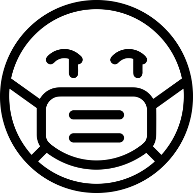 Black and white face mask icon symbol vector illustration in minimal simple style graphic design element for modern artwork clean outline sketch flat pictogram abstract template contour editable isolated digital png format for web ui