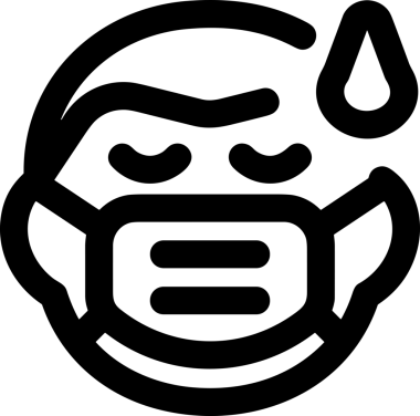 Black and white face mask icon symbol vector illustration in minimal simple style graphic design element for modern artwork clean outline sketch flat pictogram abstract template contour editable isolated digital png format for web ui