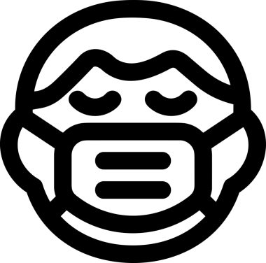 Black and white face mask icon symbol vector illustration in minimal simple style graphic design element for modern artwork clean outline sketch flat pictogram abstract template contour editable isolated digital png format for web ui