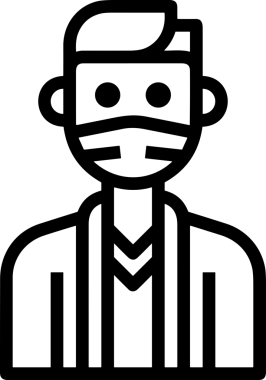 Black and white face mask icon symbol vector illustration in minimal simple style graphic design element for modern artwork clean outline sketch flat pictogram abstract template contour editable isolated digital png format for web ui