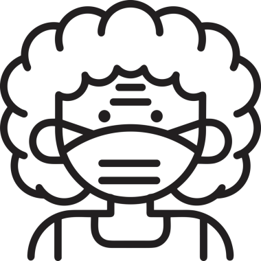 Black and white face mask icon symbol vector illustration in minimal simple style graphic design element for modern artwork clean outline sketch flat pictogram abstract template contour editable isolated digital png format for web ui