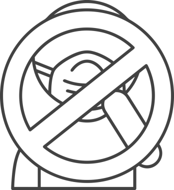 Black and white face mask icon symbol vector illustration in minimal simple style graphic design element for modern artwork clean outline sketch flat pictogram abstract template contour editable isolated digital png format for web ui