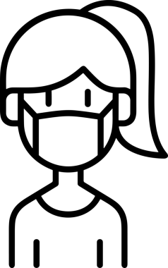 Black and white face mask icon symbol vector illustration in minimal simple style graphic design element for modern artwork clean outline sketch flat pictogram abstract template contour editable isolated digital png format for web ui