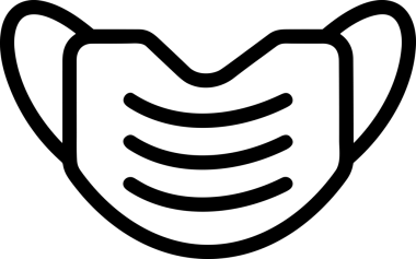 Black and white face mask icon symbol vector illustration in minimal simple style graphic design element for modern artwork clean outline sketch flat pictogram abstract template contour editable isolated digital png format for web ui