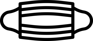 Black and white face mask icon symbol vector illustration in minimal simple style graphic design element for modern artwork clean outline sketch flat pictogram abstract template contour editable isolated digital png format for web ui