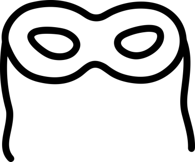 Black and white face mask icon symbol vector illustration in minimal simple style graphic design element for modern artwork clean outline sketch flat pictogram abstract template contour editable isolated digital png format for web ui