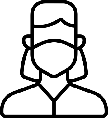 Black and white face mask icon symbol vector illustration in minimal simple style graphic design element for modern artwork clean outline sketch flat pictogram abstract template contour editable isolated digital png format for web ui