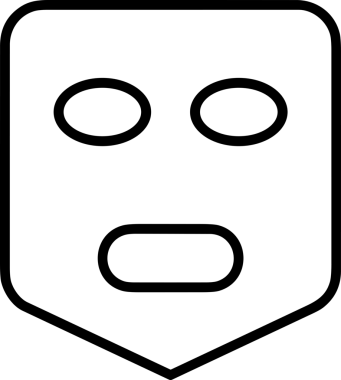 Black and white face mask icon symbol vector illustration in minimal simple style graphic design element for modern artwork clean outline sketch flat pictogram abstract template contour editable isolated digital png format for web ui