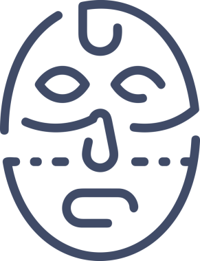 Black and white face mask icon symbol vector illustration in minimal simple style graphic design element for modern artwork clean outline sketch flat pictogram abstract template contour editable isolated digital png format for web ui