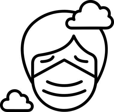 Black and white face mask icon symbol vector illustration in minimal simple style graphic design element for modern artwork clean outline sketch flat pictogram abstract template contour editable isolated digital png format for web ui