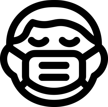 Black and white face mask icon symbol vector illustration in minimal simple style graphic design element for modern artwork clean outline sketch flat pictogram abstract template contour editable isolated digital png format for web ui