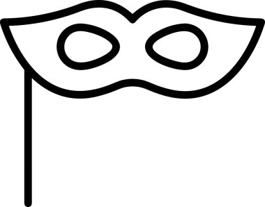 Black and white face mask icon symbol vector illustration in minimal simple style graphic design element for modern artwork clean outline sketch flat pictogram abstract template contour editable isolated digital png format for web ui