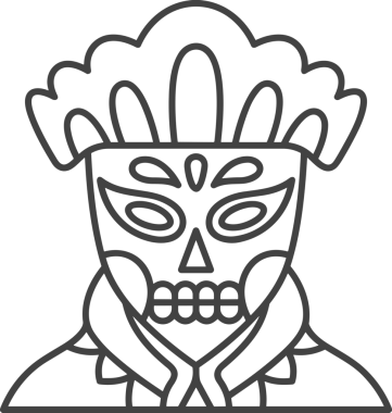 Black and white face mask icon symbol vector illustration in minimal simple style graphic design element for modern artwork clean outline sketch flat pictogram abstract template contour editable isolated digital png format for web ui