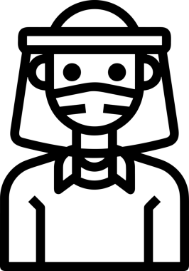 Black and white face mask icon symbol vector illustration in minimal simple style graphic design element for modern artwork clean outline sketch flat pictogram abstract template contour editable isolated digital png format for web ui