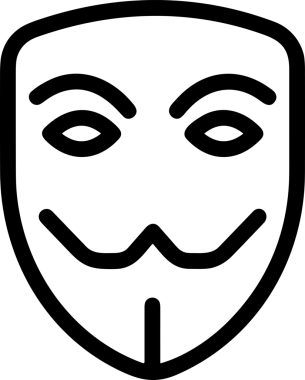 Black and white face mask icon symbol vector illustration in minimal simple style graphic design element for modern artwork clean outline sketch flat pictogram abstract template contour editable isolated digital png format for web ui