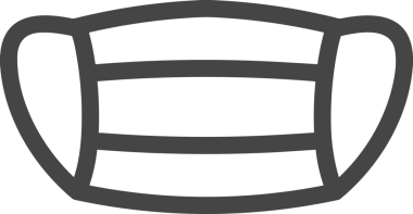 Black and white face mask icon symbol vector illustration in minimal simple style graphic design element for modern artwork clean outline sketch flat pictogram abstract template contour editable isolated digital png format for web ui