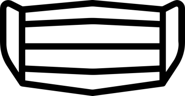 Black and white face mask icon symbol vector illustration in minimal simple style graphic design element for modern artwork clean outline sketch flat pictogram abstract template contour editable isolated digital png format for web ui