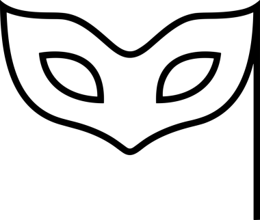 Black and white face mask icon symbol vector illustration in minimal simple style graphic design element for modern artwork clean outline sketch flat pictogram abstract template contour editable isolated digital png format for web ui