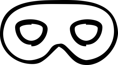 Black and white face mask icon symbol vector illustration in minimal simple style graphic design element for modern artwork clean outline sketch flat pictogram abstract template contour editable isolated digital png format for web ui