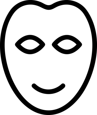 Black and white face mask icon symbol vector illustration in minimal simple style graphic design element for modern artwork clean outline sketch flat pictogram abstract template contour editable isolated digital png format for web ui