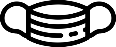 Black and white face mask icon symbol vector illustration in minimal simple style graphic design element for modern artwork clean outline sketch flat pictogram abstract template contour editable isolated digital png format for web ui