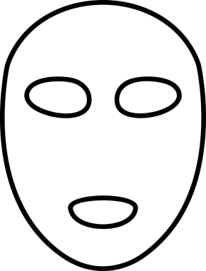 Black and white face mask icon symbol vector illustration in minimal simple style graphic design element for modern artwork clean outline sketch flat pictogram abstract template contour editable isolated digital png format for web ui