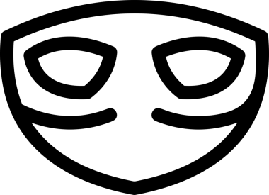 Black and white face mask icon symbol vector illustration in minimal simple style graphic design element for modern artwork clean outline sketch flat pictogram abstract template contour editable isolated digital png format for web ui