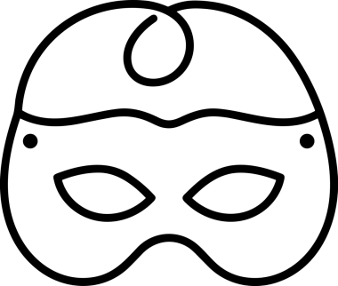 Black and white face mask icon symbol vector illustration in minimal simple style graphic design element for modern artwork clean outline sketch flat pictogram abstract template contour editable isolated digital png format for web ui