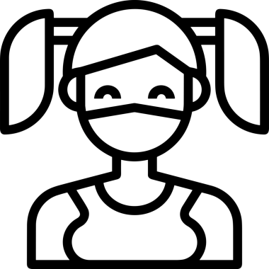 Black and white face mask icon symbol vector illustration in minimal simple style graphic design element for modern artwork clean outline sketch flat pictogram abstract template contour editable isolated digital png format for web ui