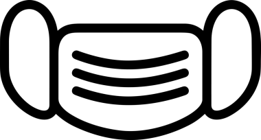 Black and white face mask icon symbol vector illustration in minimal simple style graphic design element for modern artwork clean outline sketch flat pictogram abstract template contour editable isolated digital png format for web ui