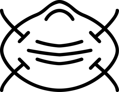 Black and white face mask icon symbol vector illustration in minimal simple style graphic design element for modern artwork clean outline sketch flat pictogram abstract template contour editable isolated digital png format for web ui