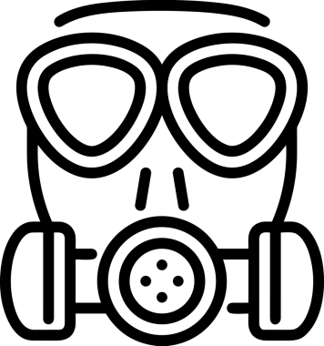 Black and white face mask icon symbol vector illustration in minimal simple style graphic design element for modern artwork clean outline sketch flat pictogram abstract template contour editable isolated digital png format for web ui