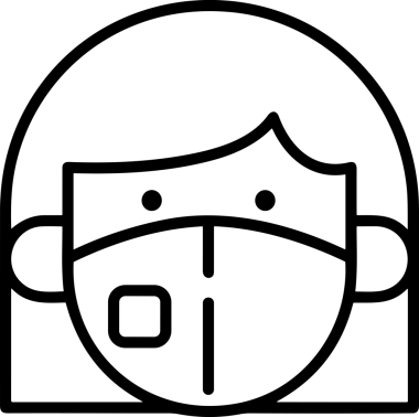 Black and white face mask icon symbol vector illustration in minimal simple style graphic design element for modern artwork clean outline sketch flat pictogram abstract template contour editable isolated digital png format for web ui