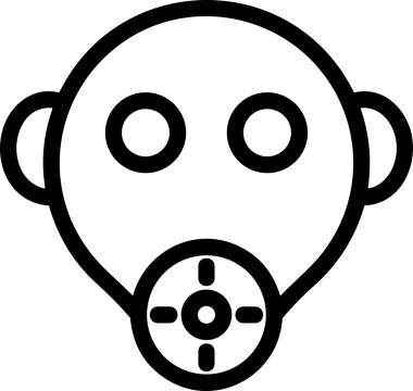 Black and white face mask icon symbol vector illustration in minimal simple style graphic design element for modern artwork clean outline sketch flat pictogram abstract template contour editable isolated digital png format for web ui